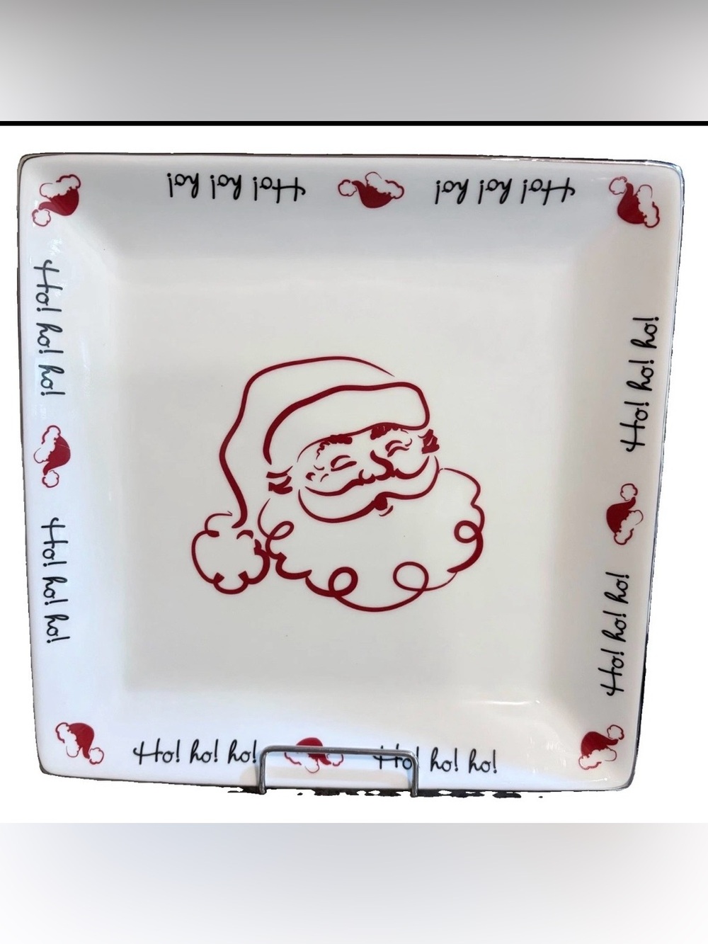 Vintage St Nicholas Square Tis The Season Santa 10.5" Square Plate Replacement